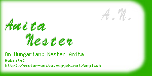 anita nester business card